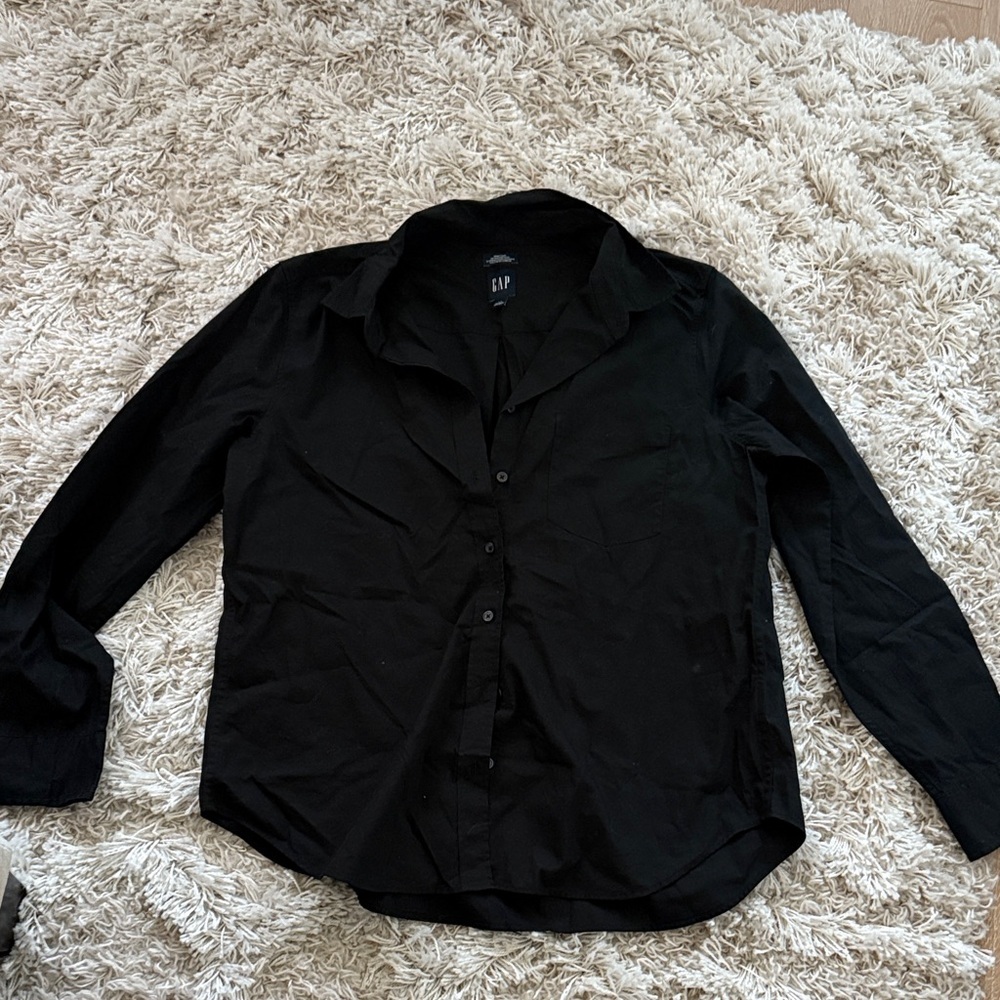 GAP 100% Cotton “The Perfect Shirt” in Black Size L